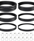 All In One Fuel Line Hose Kit For Gas And Diesel Systems Five Foot Set With Six ID Sizes And Twenty Clamps Made From Durable NBR Rubber Rated At 300 PSI For DIY Friendly Fuel Line Repairs In Cars, Trucks, Boats And Generators