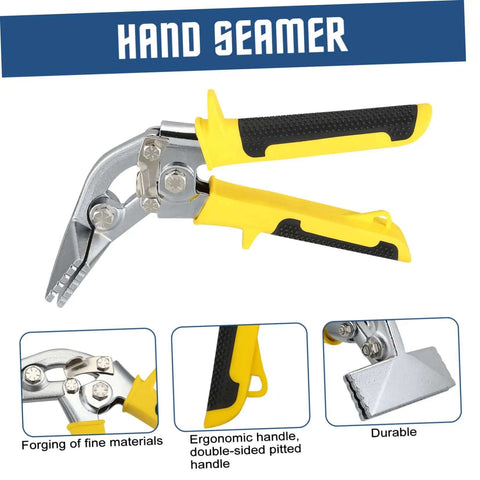 Pro Grade Hand Seamer Tool For Ductwork With Ergonomic Folding Design And Wide Plate Bender For Precision Metal Fabrication