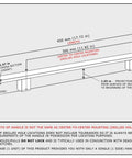 Diagram of 18 Inch One Sided Modern Door Handle In Stainless Steel With Chrome Mirror Polish Finish Slick Flat Bar Pull dimensions
