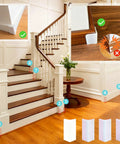 Interior image showcasing White Rubber Corner Protectors Self Adhesive Baseboard Guards in use on stairway corners.