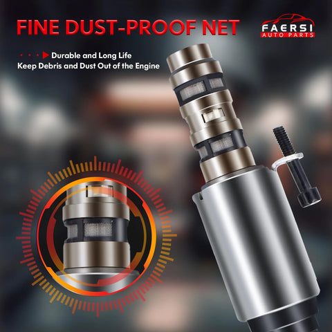 Fine dust-proof net on VCT solenoid, detail of durable design and debris protection for 2 Pack Camshaft Variable Valve Timing Solenoids