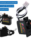 Kickass Serial Bus Servos For Robotics And Drones Digital Control Set Of Two Heavy Duty 300 Degree Metal Gear Actuators Running On 6 Volts, SCS0009 servos with ABS plastic case.