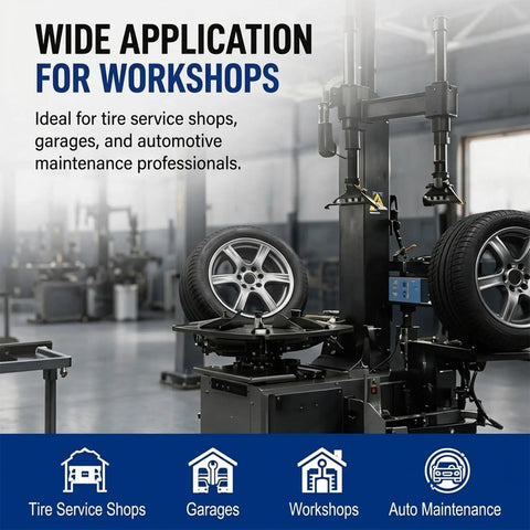 4 Pedal Tire Changer Foot Control Assembly With Heavy Duty Steel Frame And Aluminum Pedals in automotive workshop