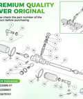 Exploded view of Club Car Precedent Steering Rack And Tempo Steering Gear Box For 2004 Up Precedent And 2018 Up Tempo
