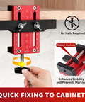 Top Shelf Adjustable Cabinet Door Positioning Jig, No Sweat Install Game Changer For Frameless Or Face Frame Cabinetry with measurement scale.