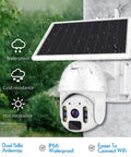 Outdoor Solar Security Cam PTZ with 1080P Color Night Vision, Rechargeable Battery and IP66 Weatherproof Design