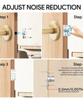 Adjustable Hidden Magnetic Door Ball Catch Hardware With Stainless Steel Strike Plate, Quiet Close With Strong Suction, Noise Reduction Up To 95 Percent, Closet Latch Replacement For Top Of Door, 2 Pack Silver installed on door