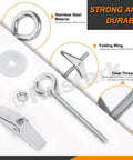 18 Pieces M4 M5 M6 O Shaped Eye Bolt Toggle Anchors Kit For Drywall Hanging Plants And Mounts shown with zinc coated steel and butterfly anchors.