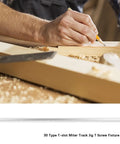 Super Tough 30 Type T Slot Miter Track Jig For Woodworking Pros with anodic oxidation finish in use with wood.