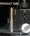 6-Piece Titanium Coated HSS 6542 Spiral Point Thread Tap Set For 1/4-20 UNC Threads, Tapping Tool For Metal Wood And Plastic
