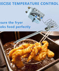 Thermostat Control Replacement for Gas Fryer Millivolt Low Voltage RX-2-24 above fried food showing precise temperature control.