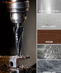Cobalt TiAlN Step Drill Bit Set Three Pack With Double Spiral Flutes And Hex Shank One Eighth To Seven Eighths Inch for drilling metal