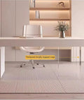 Straight Up Rock Solid Heavy Duty L Shaped Computer Desk With Cream Acrylic Legs Spacious Storage Drawers clear view of legs and chair