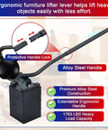 Essential Heavy Duty Furniture Movers Dolly Set features ergonomic alloy steel handle for lifting heavy items with ease.