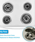 Electric Stove Drip Pan Covers Replacement For W10278125 4 Pack With Two 6 Inch And Two 8 Inch Burner Pan Liners on cooktop