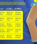 Size chart and side view of Leg Compression Sleeve For Calf Knee And Thigh Recovery Pain Relief And All Day Comfy Support, beige, large.