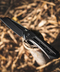 Titanium Pocket Knife With M390 Powder Steel Blade For Everyday Carry Thumb Hole EDC Folding Knife Three Point Zero Seven Inch Blade