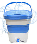 Portable Mini Washing Machine For On The Go Laundry, Lightweight Collapsible Bucket Washer And Dryer, 1kg Capacity, Blue