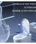 Top Shelf Smart Toilet Seat Kickin Instant Warmth With Seamless Auto Flip Cover, automatic sensor-activated lid view.