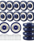 Sixteen Pack 5 Inch Shopping Cart Replacement Wheels Kit With Double Ball Bearing TPU Silent Casters