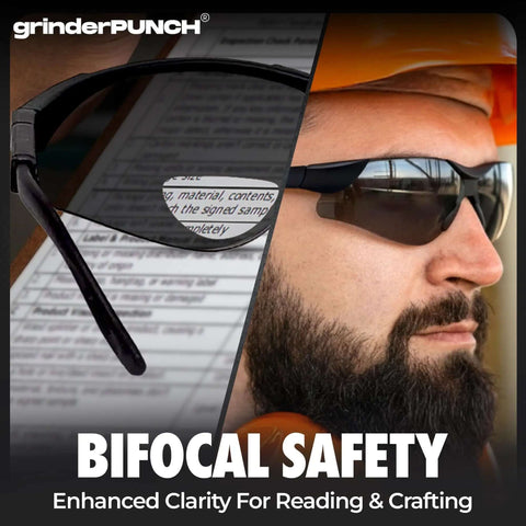 Built In Bifocal Safety Sunglasses With Magnifier For Reading And Work ANSI Z87 Impact Resistant Sun Readers Unisex Eyewear