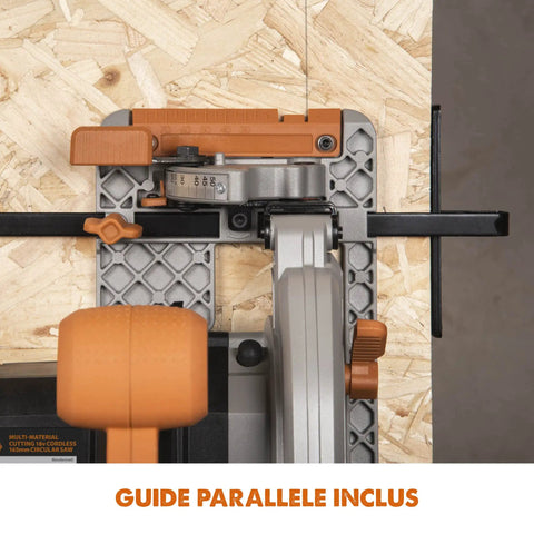 Pro Grade Cordless Circular Saw Featuring 165Mm Tct Blade For Wood Metal And Plastic Smooth As Butter Heavy Duty 850W Power Tool top view with guide.