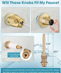 Metal 3 Piece Shower Knob Set With Handle Flange Replacement For Verve Tub And Shower Faucets Hot And Cold Remodel Kit Brushed Gold Easy Install Upgrade installation guide