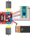 Beefed Up Dual L298N H Bridge Motor Driver Module For Arduino Projects 5V To 35V Power Range Drives Two DC Motors Or Stepper Motors
