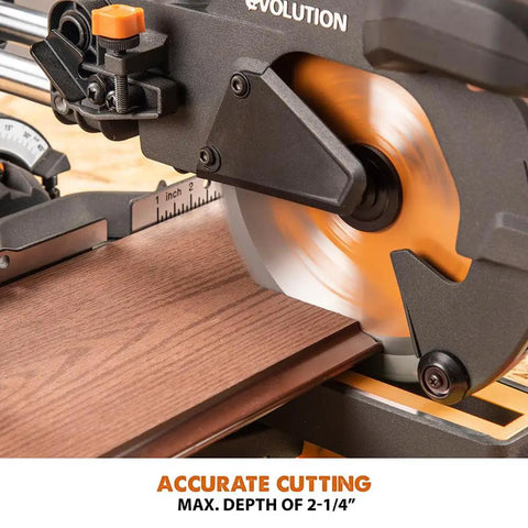 Sliding Miter Saw For Multi Material Cutting With Included Blade Cuts Wood Metal Plastic And More 50 Degree Miter 45 Degree Bevel 210 mm Slide 7-1/4 Inch Capacity Sparks Free Performance 3 Year Warranty
