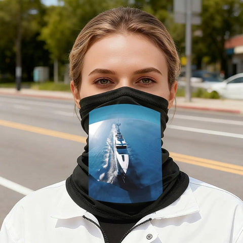 Cooling Neck Gaiter For Men And Women With Yacht Sailboat Print Sun Protection Polyester Breathable Moisture Wicking Face Mask
