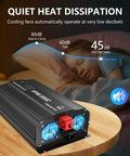 2000W 12V DC To 110V AC Power Inverter With Remote Control And 3 AC Outlets 2.4A USB Port UL Fuses on wooden table