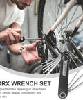 Compact Folding Hex Key Wrench Set With 8 Star Socket Tools Perfect For Bike Repair Home DIY And General Mechanical Maintenance Projects To Get Your Gear Fixed Quick And Easy Without Breaking A Sweat, torx wrench set shown on bike