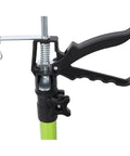 Espidoo adjustable support pole with lever clamp on green steel rod, front view