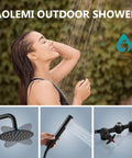 Heavy Duty Outdoor Shower Kit With 8 Inch Rainfall Head And Handheld Sprayer, Exposed Shower System, Matte Black Finish