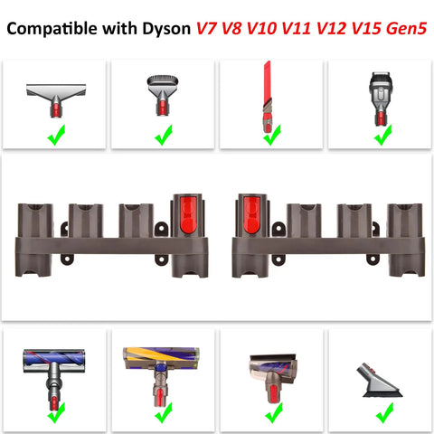 Dyson Vacuum Docking Station Organizer Kit With 2 Pack Attachment Holder And 10 Storage Adapters For Gen5 G5 V15 V12 V11 V10 V8 V7 SV10 SV11 Cleaners, Handy Quick-Grab Accessories Rack For Easy Storage