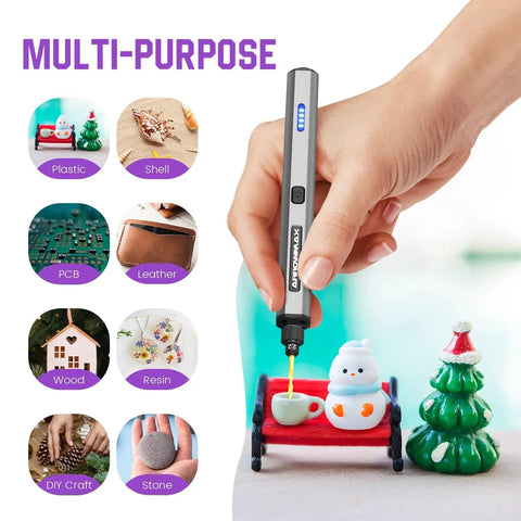 Pocket Sized Dope Mini Electric Drill Pen Kit 13 In 1 With Aluminum Case Rechargeable 600 RPM drilling a small toy