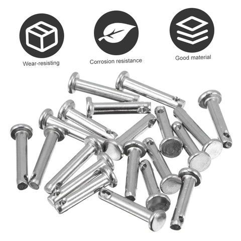 20 Piece Clevis Pin Set With Flat And Round Pins Single Hole Design Heavy Duty Machinery And DIY Furniture Hardware Kit