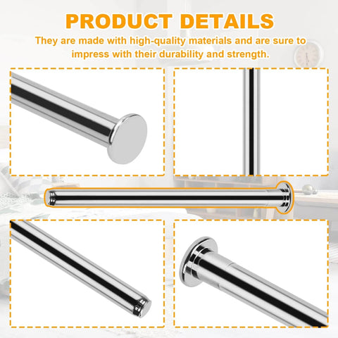 Product view showing Six Pieces Of 3.5 Inch Indoor Door Hinge Pins Replacement For 3.5 Inch Oil Rubbed Bronze Hinge Pins And Screws In Silver Finish
