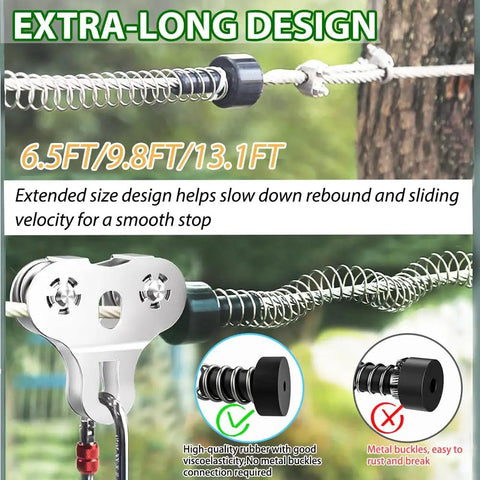 Backyard Zip Line Kit For Kids And Adults Up To 500 Lbs, Heavy Duty 304 Stainless Steel Cable, 6.5 ft brake system image