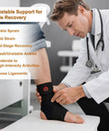 Doctor adjusting Two Pack Adjustable Ankle Brace For Sprains And Recovery Breathable Neoprene Support on patient's foot