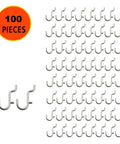 100 Pack Super Value Metal Pegboard J Hooks Set For Jewelry Organization Wall Display Pegboard Accessories For One Eighth Inch And One Quarter Inch Boards With One Inch Spacing Nickel Plated Corrosion Resistant Durable And Easy To Install