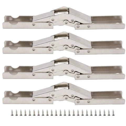 Four Pack Bridge Shaped Cabinet Hinges With Heavy Duty 10kg Capacity, Soft Close, Cold Rolled Steel Plated, Easy Install shown