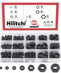 Heavy Duty Zinc Plated Nylon Lock Nuts Assortment Kit Offers Rock Solid Hex Head Stability With Secure Thread Grip Includes 165 Piece Metric Bolt Set In Seven Key Sizes M3 To M12 Stored In A Tough Resealable Case For Daily Shop Tasks with black nylon insert hex lock nuts.