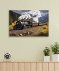 Steam Locomotive Train Canvas Wall Art for Living Room and Bedroom Decor, Vintage Landscape Prints in HD, Framed Style