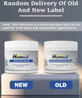 Comparison of new and old labels for universal white lithium grease used in home and automotive applications.