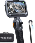 Two Way Articulating Borescope With 5 Inch IPS Screen 5.5mm Slim Probe and 5Ft Flexible Snake Endoscope With Light displayed