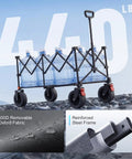 46.6 Inch Heavy Duty Collapsible Wagon Cart With 440 Lb Capacity And Beefy All Terrain Wheels Foldable Beach Wagon for camping.