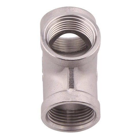 Stainless Steel Tee Fitting Three Quarters Inch NPT Female Three Way Connector SUS304 Cast Pipe Adapter
