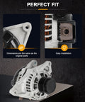 New Alternator For Toyota RAV4 2013 2014 2015 2016 2017 2018 OEM Quality Replacement That Fits OE 14487 shown with close-up details