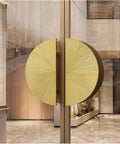 Half Moon Door Handles for Glass Doors in Gold Finish Modern Barn Door Push Pull Handles Double Sided for Single Door Sturdy Aluminum Alloy Ergonomic Grip Grab And Go Style Rust Resistant Long Lasting, 150x300 mm gold glass door handles